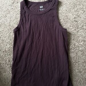 GAP Women's Ribbed Tank Top - Deep Brown